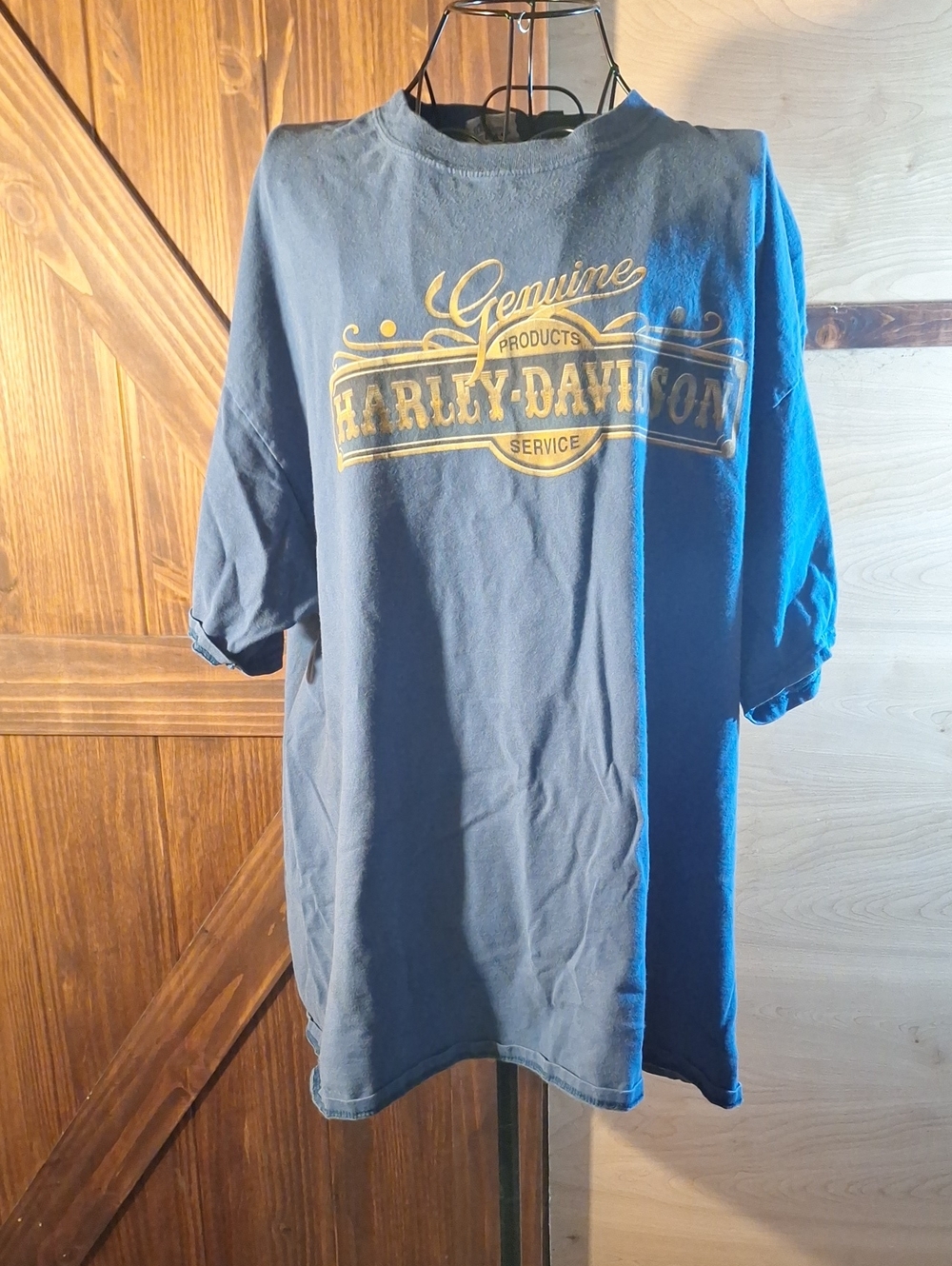 Harley-Davidson Navy Blue Short Sleeve Tee with Gold Logo